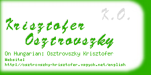 krisztofer osztrovszky business card